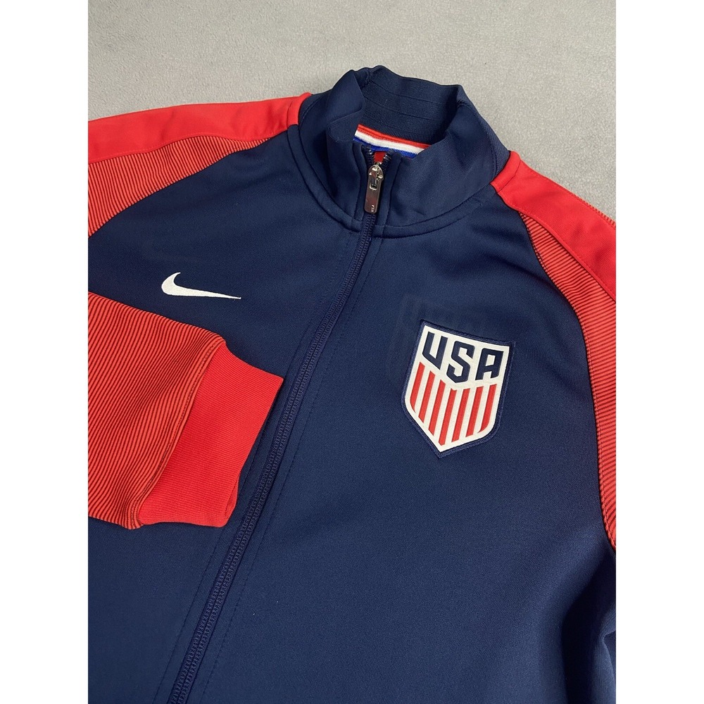 Nike‎ Track Jacket Mens Small Blue USA N98 Soccer Athletic Warmup Zip Up